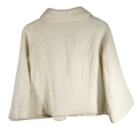 VINTAGE AVALIN Women’s XS Ivory Boiled Wool Double Breasted Crop Jacket - Picture 7 of 8